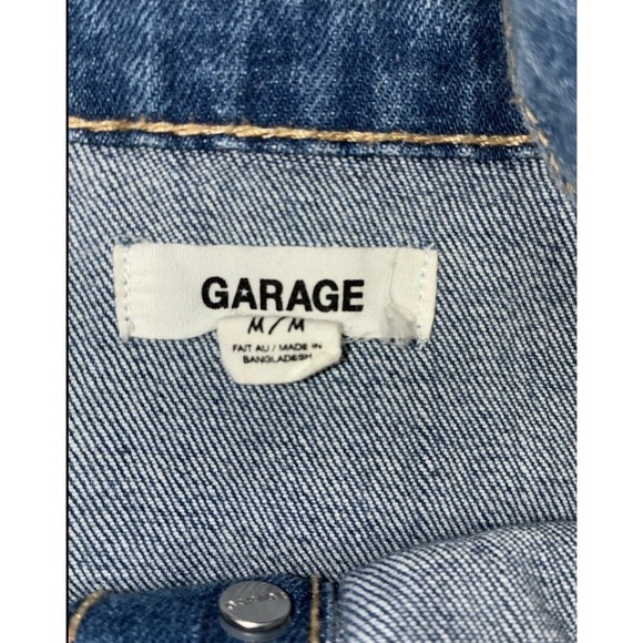 Garage Denim‎ Mini Dress M Blue Button Front Stretch Beach Y2K Retro - Picture 3 of 6